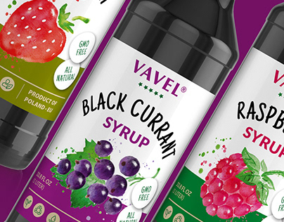Fruit syrups label design