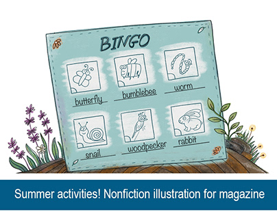 Summer activities! Nonfiction illustration for magazine