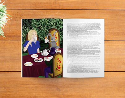 Illustration for the book "Alice in Wonderland"