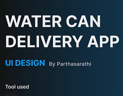 Water can delivery app UI screens