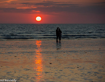 Sun sets on Banna Strand,Co Kerry