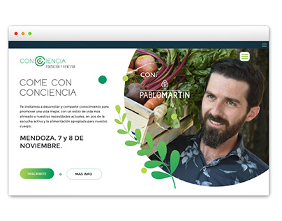 Landing page for Mindful Eating Event - ConCiencia