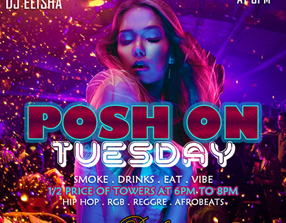 Tuesday Party Flyer Template-PSD Free Graphics