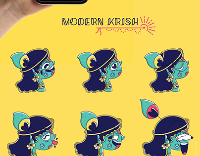 Quirky Madhubani Stickers for telegram | Fables by homa