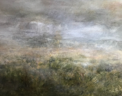 The Curtain in a fog, oil on canvas, 100 x 150 cm, 2021