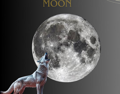 Wolf and moon