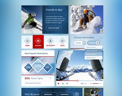 Snow Flakes : Free Winter UI Kit PSD