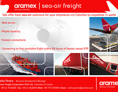 Promotional Flyer Design for Aramex Sea-Air Freight