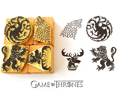 Game of Thrones inspired Hand carved rubber stamp set