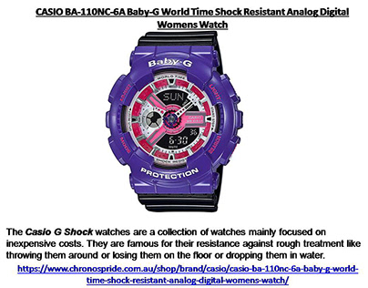 CASIO BA-110NC-6A Baby-G World Time Shock Resistant Ana