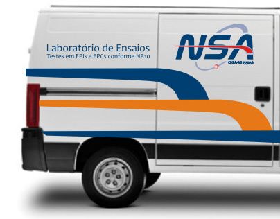 NSA Laboratório de Ensaios - logo e carro