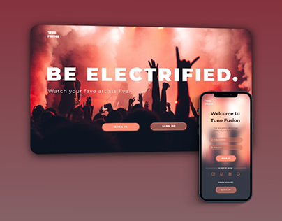 Tune Fusion - Sign In & Sign Up (Web & Mobile) Template