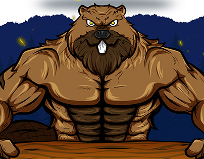 Strong Beaver Mascot - Mascote Universitário