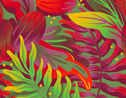 Abstract Tropical Foliage Pattern