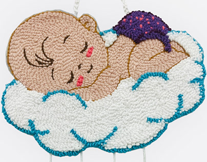 Baby Sleeping Punch Needle Wall Hanging