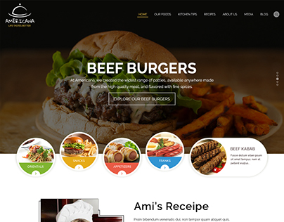 Americana Restaurant : Landing Page Mock-up UI Design