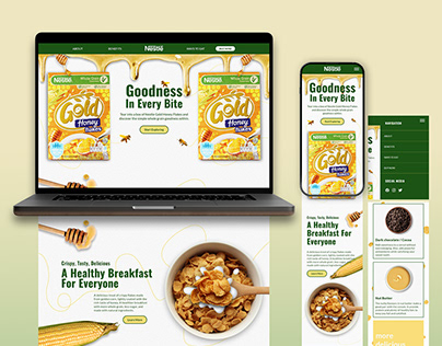 Nestle Gold Honey Flakes | Web Design