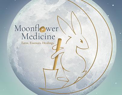 Moonflower Medicine Logo, & Candle Packaging design