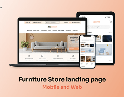 Furniture Web Landing Page and Mobile Design