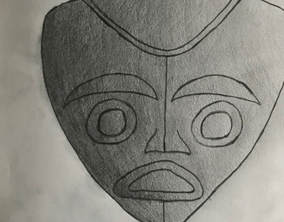 Value Drawing of an African Sculpture
