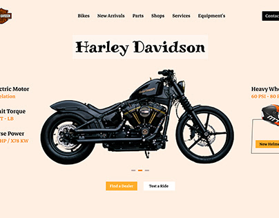 Harley Davidson Classical Bikes Modern Landing Page.