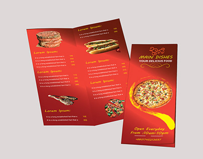 Restaurant Bi-fold Brochure Design