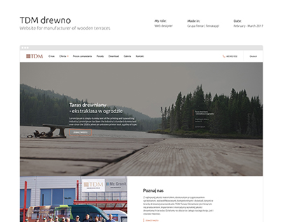 TDM drewno - website for manufacturer of wood terraces