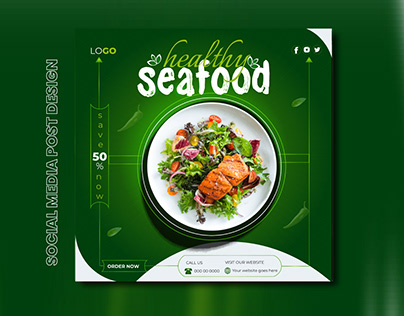 seafood social media post design