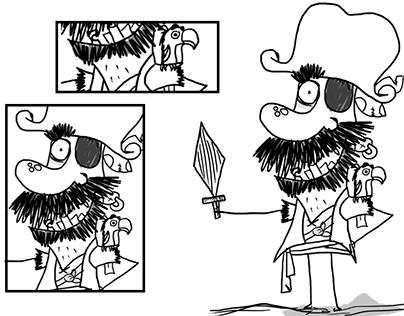 Ilustração Pirata - Inspiração Tim Burton