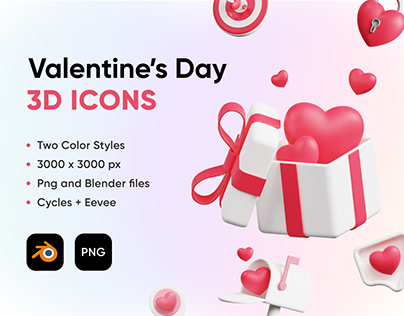 Valentine's Day 3D Icons Pack