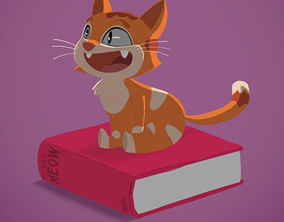 Cat on a book
