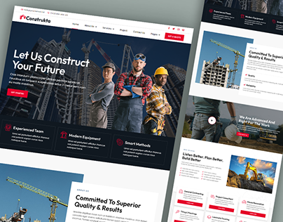 Construction Company Website Design | Landing Page