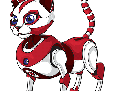 Ilustrație pisică-robot