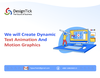 Dynamic text animation and motion graphics.