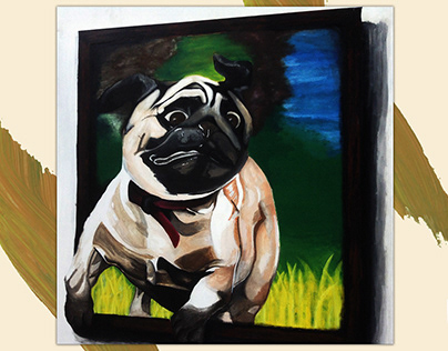3D Pug Acrylic in Canvas