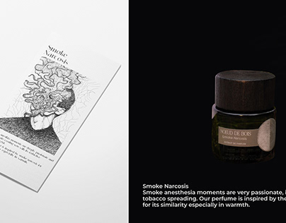 Four drawings of a perfume brand