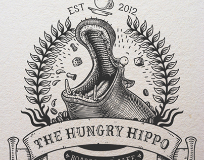 The Hungry Hippo Illustrated Logo