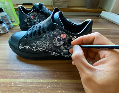 Art, sneakers, painting, traditional art