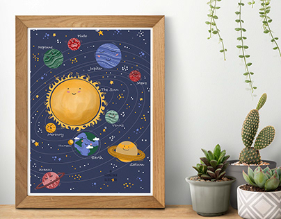 educational poster space planets