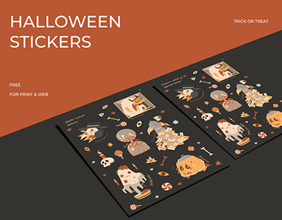 Free Halloween stickers for print and web