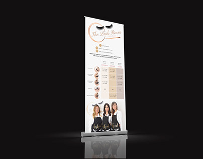 The Lash Room roll up banner
