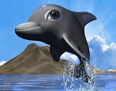 Cartoon Dolphin 3D Model 