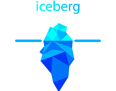 Polygonal iceberg in water