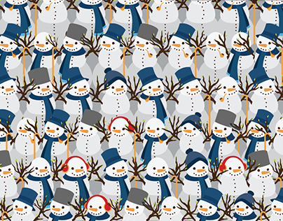 Cute Round Snowman Pattern