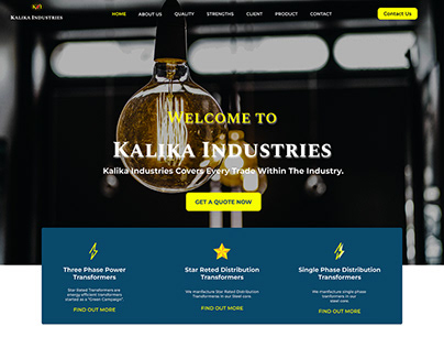Kalika Industries web page - UI design