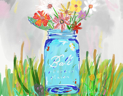 Mason Flower Jar