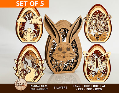 Easter Eggs Bundle Layered Templates