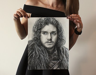 Jon Snow Charcoal Portrait