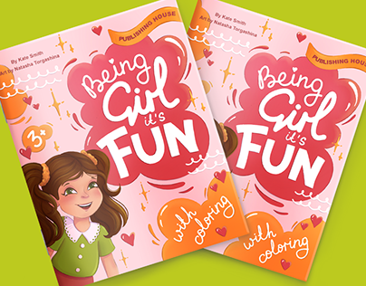 Children's book with coloring Illustration&cover design