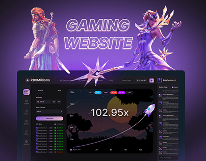 Gaming website design, nft website, gaming dashboard,